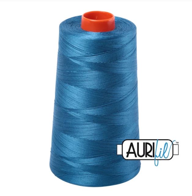 Aurifil Mako 50wt Cotton Thread Cone - 1125 Medium Teal