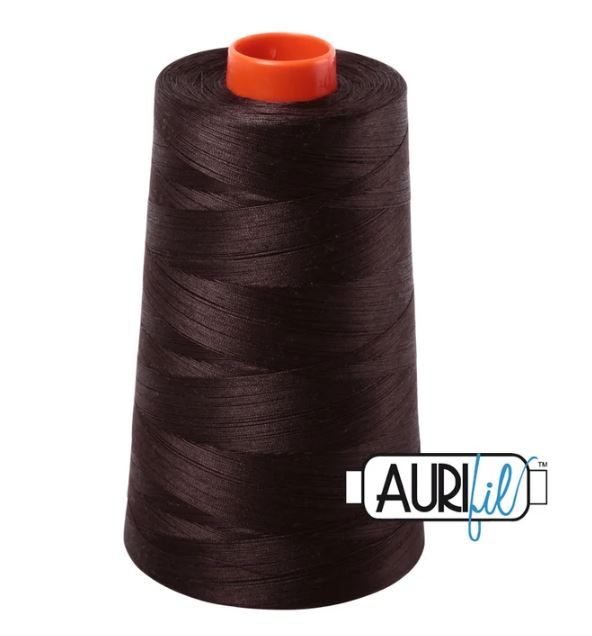 Aurifil Mako 50wt Cotton Thread Cone - 1130 Very Dark Bark