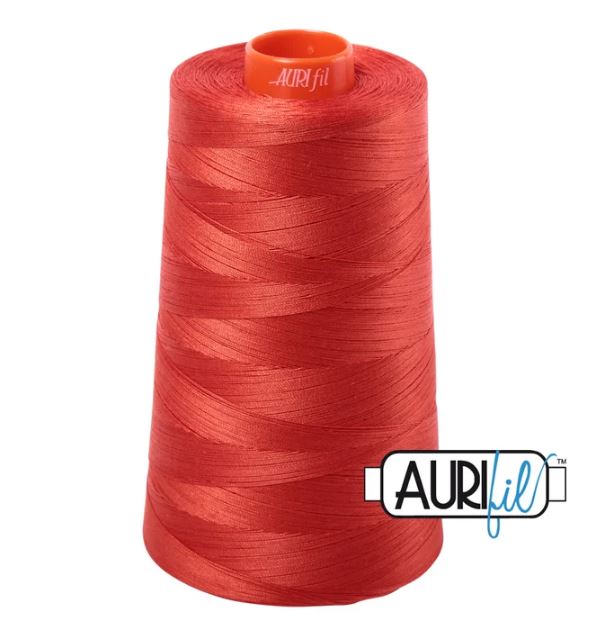 Aurifil Mako 50wt Cotton Thread Cone - 2245 Red Orange