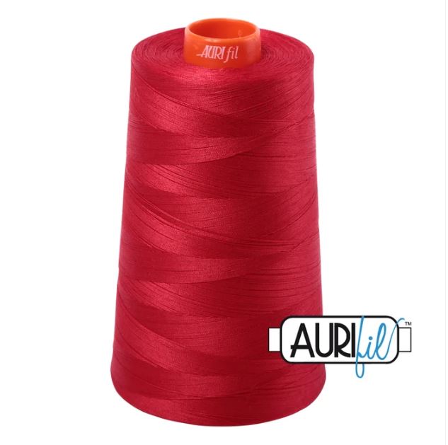 Aurifil Mako 50wt Cotton Thread Cone - 2250 Red