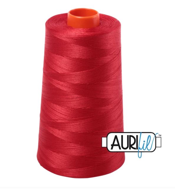 Aurifil Mako 50wt Cotton Thread Cone - 2265 Lobster Red