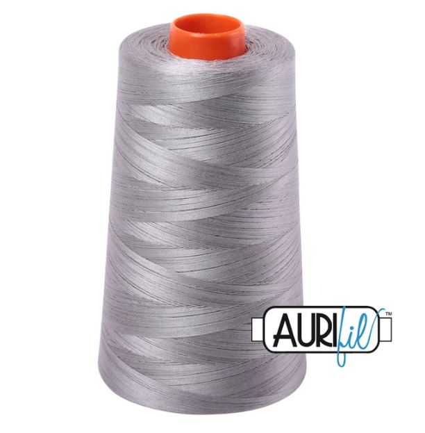 Aurifil Mako 50wt Cotton Thread Cone - 2620 Stainless Steel