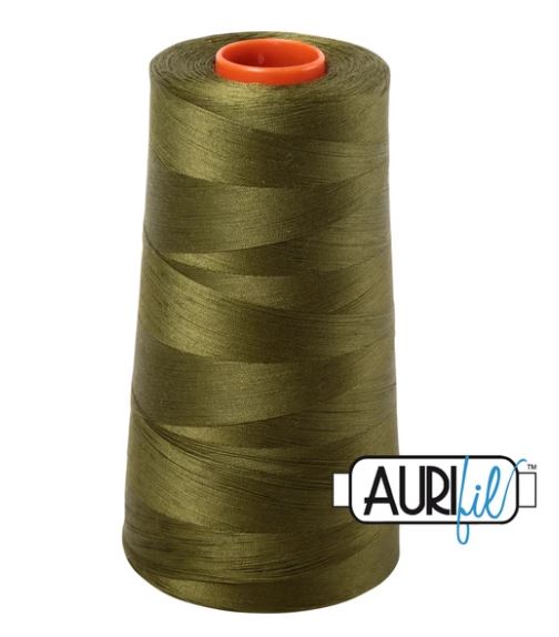 Aurifil Mako 50wt Cotton Thread Cone - 2887 Very Dark Olive