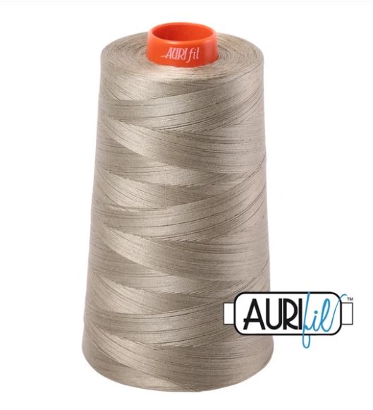 Aurifil Mako 50wt Cotton Thread Cone - 2900 Light Khaki Green