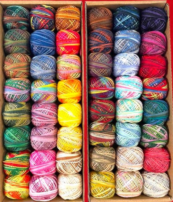 Valdani 3-Strand Hand-Dyed Embroidery Floss Flare Set 1- M and V - 48 Ball Basics Flare Collection | Special Order