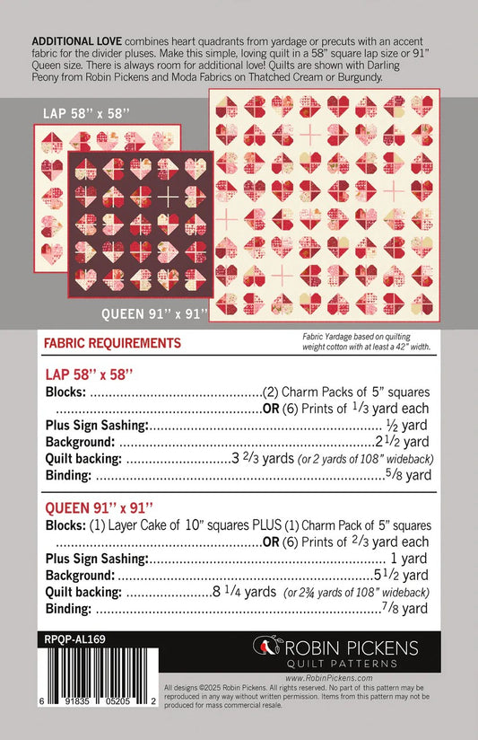 Additional Love Quilt Pattern by Robin Pickens / RPQP-AL169
