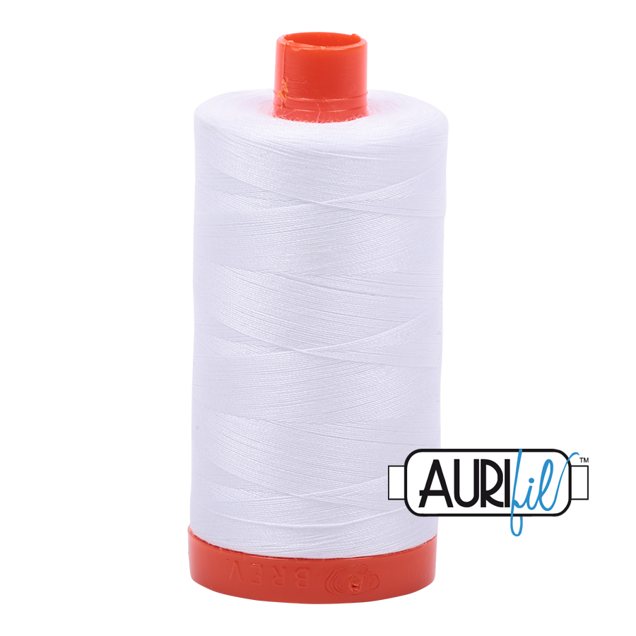 Aurifil Cotton Thread : Color 2024 White Valdani perle cotton size 12 thread spool for quilting and embroidery