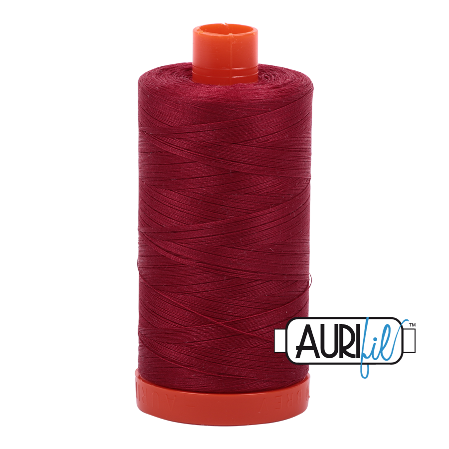 Aurifil Cotton Thread : Color 1103 Burgundy Valdani perle cotton size 12 thread spool for quilting and embroidery