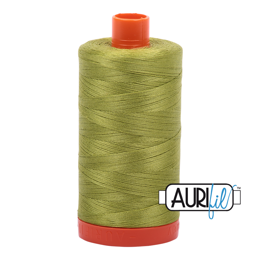 Aurifil Cotton Thread : Color 1147 Light Leaf Green Valdani perle cotton size 12 thread spool for quilting and embroidery