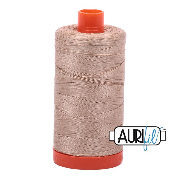 Aurifil Cotton Thread : Color 2314 Beige Valdani perle cotton size 12 thread spool for quilting and embroidery
