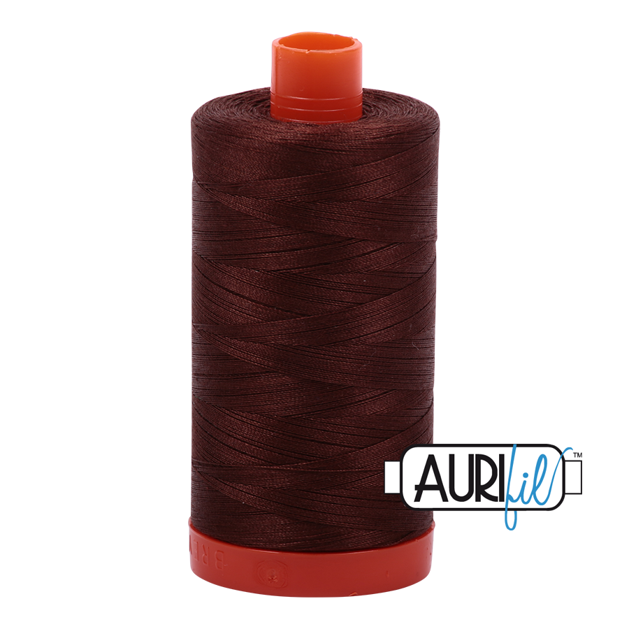 Aurifil Cotton Thread : Color 2360 Chocolate Valdani perle cotton size 12 thread spool for quilting and embroidery