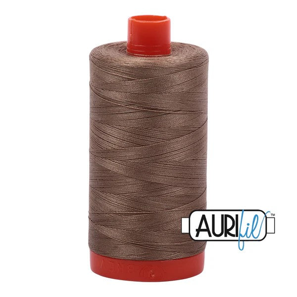 Aurifil Cotton Thread : Color 2370 Sandstone Valdani perle cotton size 12 thread spool for quilting and embroidery