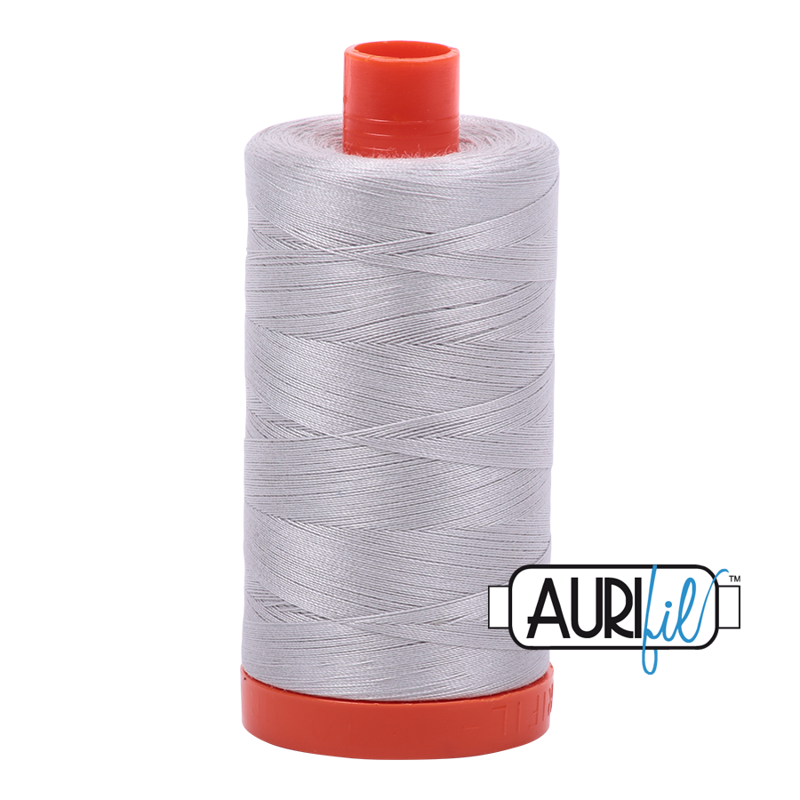 Aurifil Cotton Thread : Color 2615 Aluminium Valdani perle cotton size 12 thread spool for quilting and embroidery