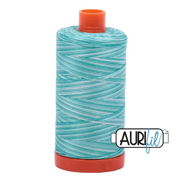 Aurifil Cotton Thread : Color 4654 Turquoise Foam Valdani perle cotton size 12 thread spool for quilting and embroidery