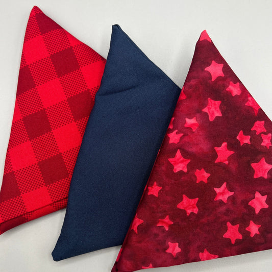 3 Piece - Fat Quarter Bundle / Red & Blue