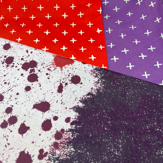 3 Piece - Fat Quarter Bundle / Red & Purple
