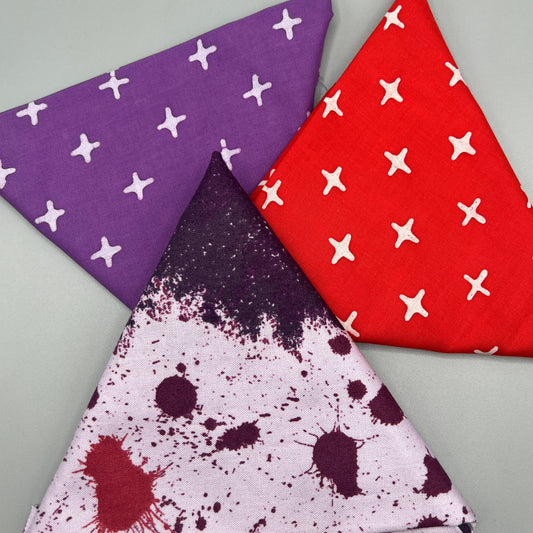 3 Piece - Fat Quarter Bundle / Red & Purple