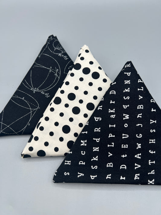 3 Piece - Fat Quarter Bundle /Black & White Bundle 2