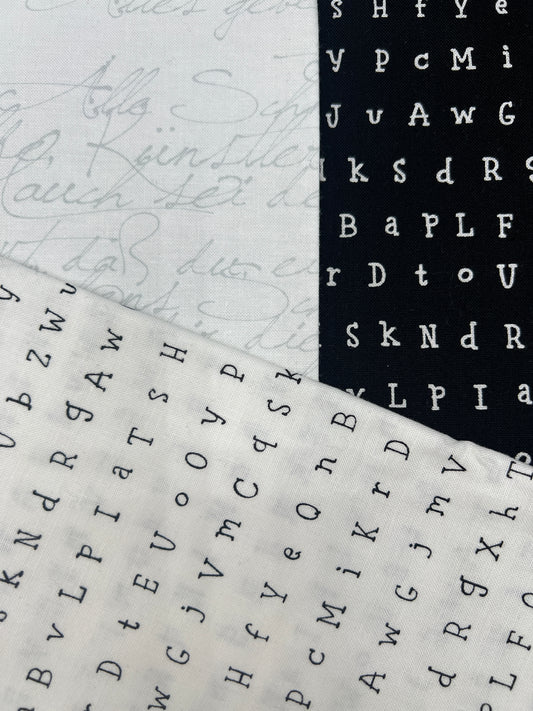 3 Piece - Fat Quarter Bundle /Black & White Bundle 4