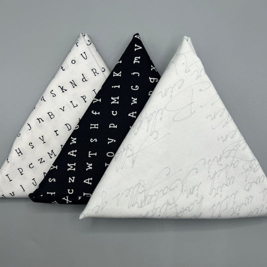 3 Piece - Fat Quarter Bundle /Black & White Bundle 4