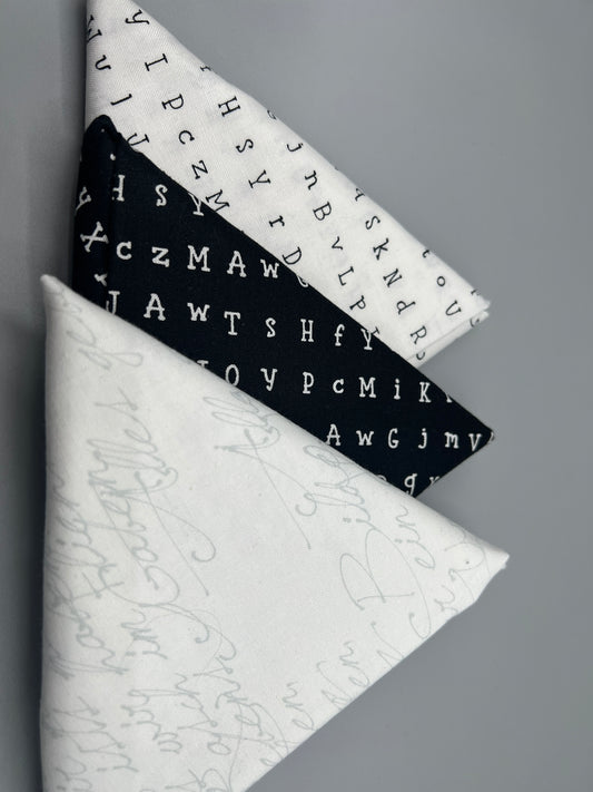 3 Piece - Fat Quarter Bundle /Black & White Bundle 4