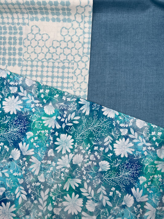 3 Piece - Fat Quarter Bundle / Blue Assortment