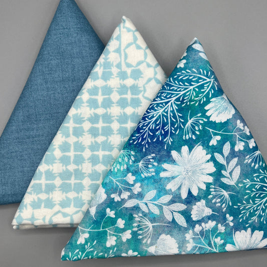 3 Piece - Fat Quarter Bundle / Blue Assortment