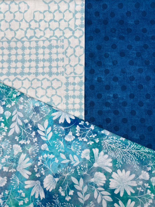 3 Piece - Fat Quarter Bundle / Blue Assortment 2