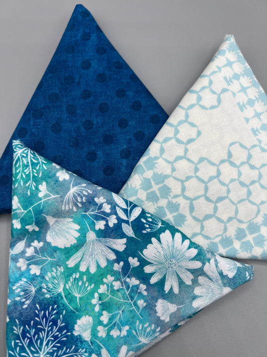 3 Piece - Fat Quarter Bundle / Blue Assortment 2