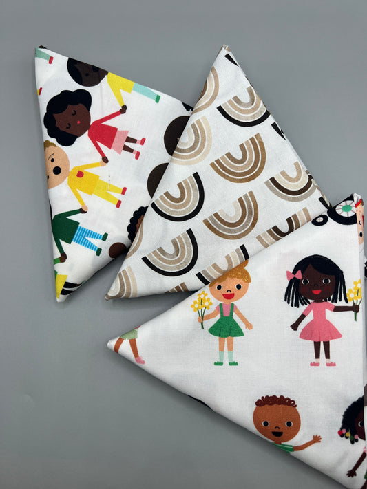 3 Piece - Fat Quarter Bundle / Robert Kaufman Bright Days Kids Print Bundle 1