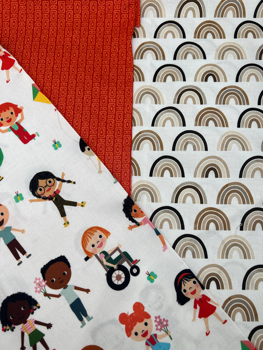 3 Piece - Fat Quarter Bundle / Robert Kaufman Bright Days Kids Print Bundle 2