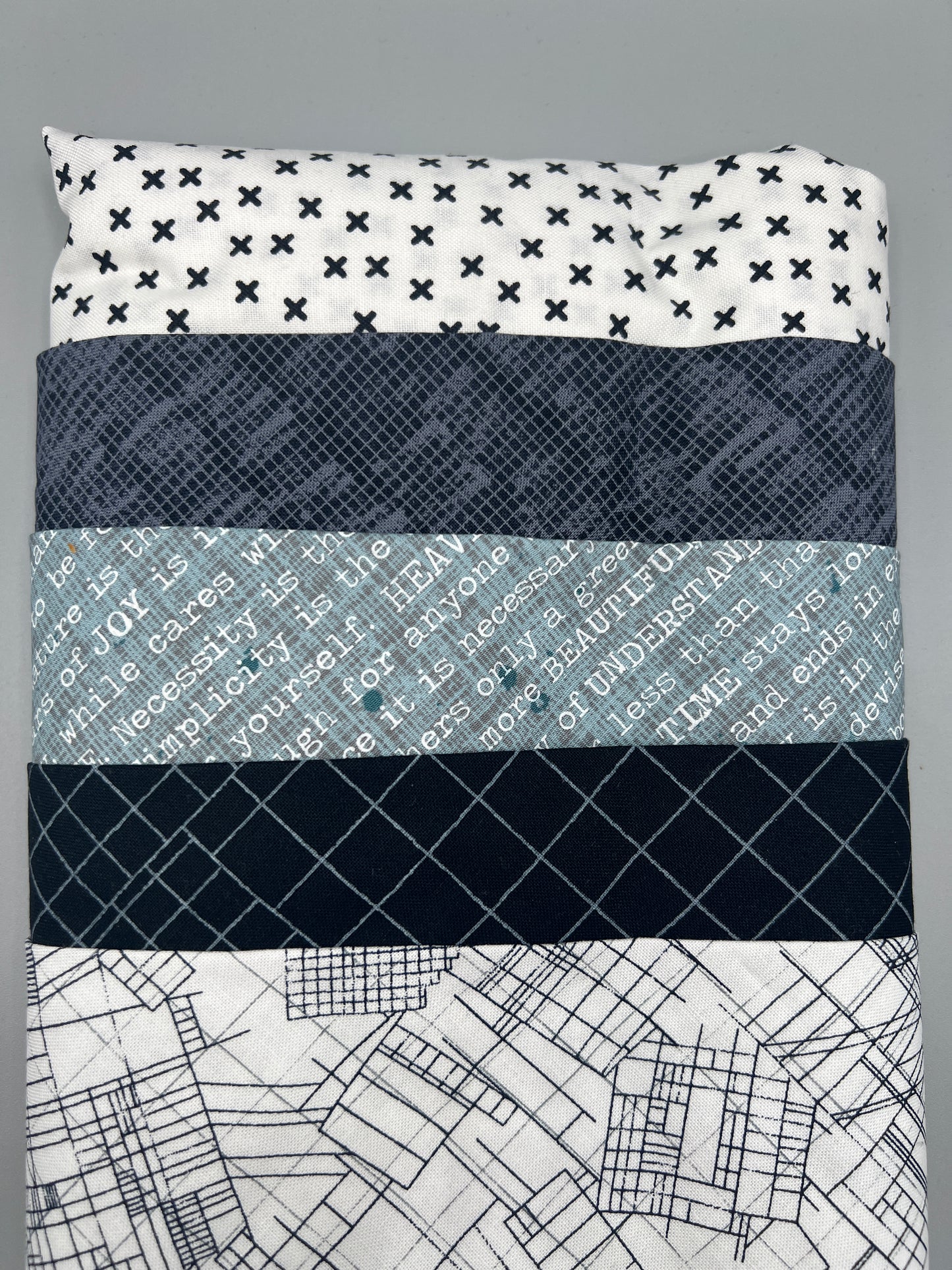 Big Stitch Quilting Series Throw Pillow Kit - Version 1 w/ assorted coordinated & Backing Fabric / Original Design by Lorna Costantini