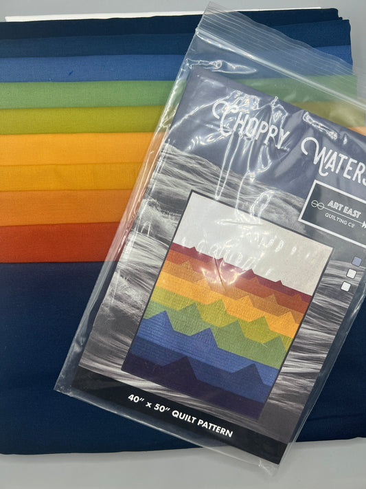 Choppy Waters Quilt Kit Throw Size w/ Kona Cottons / Pattern by Art East Quilting Co.