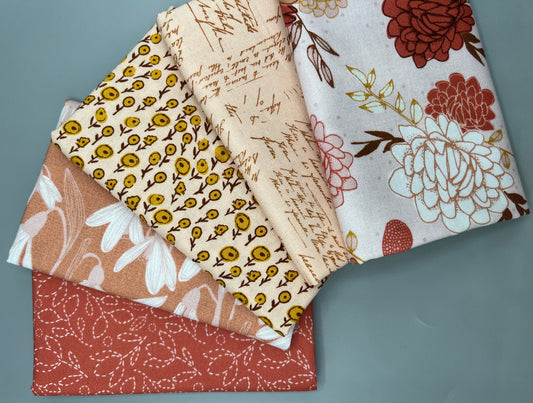 Nostalgia 5 PC Fat Quarter Bundle / designed by Lisa Dolson for Dashwood Studio