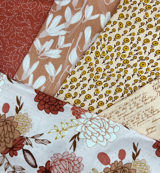 Nostalgia 5 PC Fat Quarter Bundle / designed by Lisa Dolson for Dashwood Studio