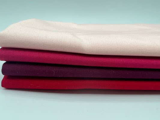 Shades Of Blush (Pinks & Reds) - 4 Piece Fat Quarter Bundle - Art Gallery Pure Solids