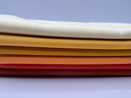 Warm Sunset 6 Piece Fat Quarter Bundle - Art Gallery Pure Solids