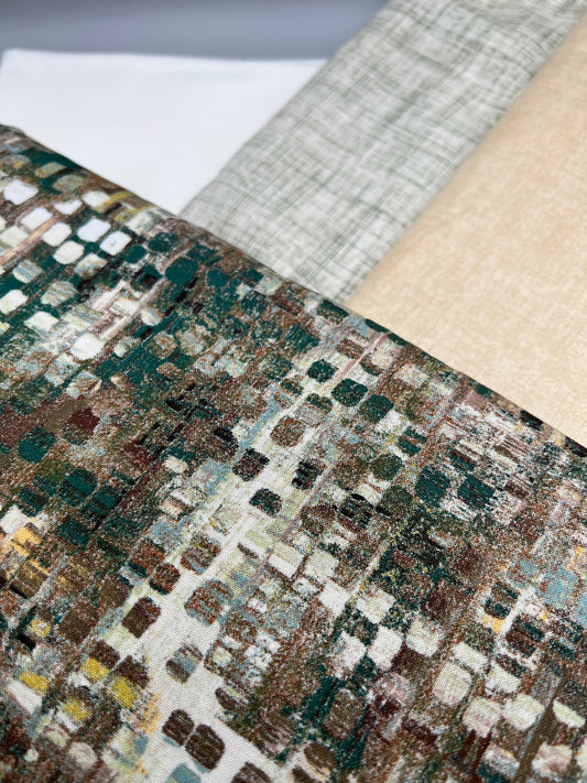 Sorella King Size Quilt Kit - VERSION 9 / Green Gold / With Original Pattern design by Lorna Costantini