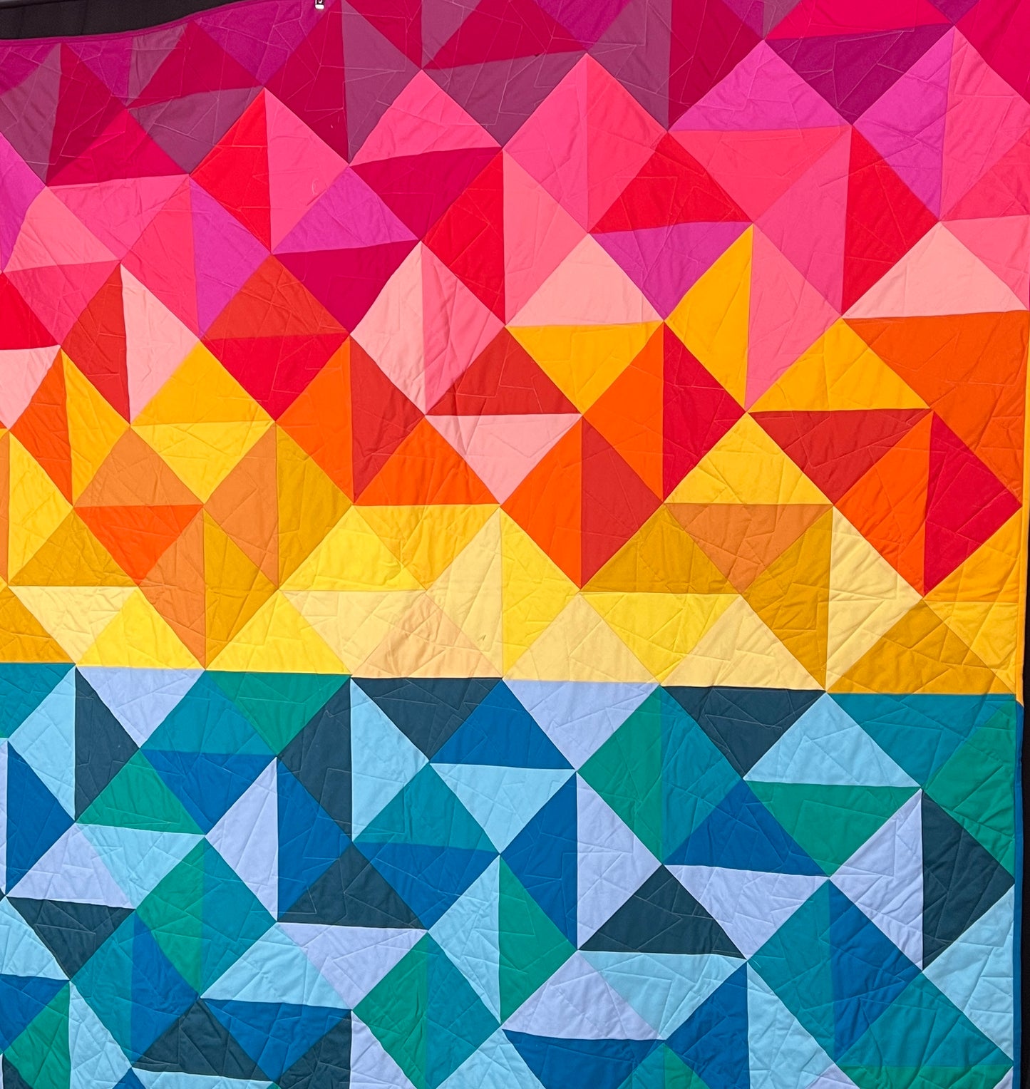 Sun Salutations Quilt Kit in Throw Size w/ Kona Cottons / Pattern by Whole Circle Studio