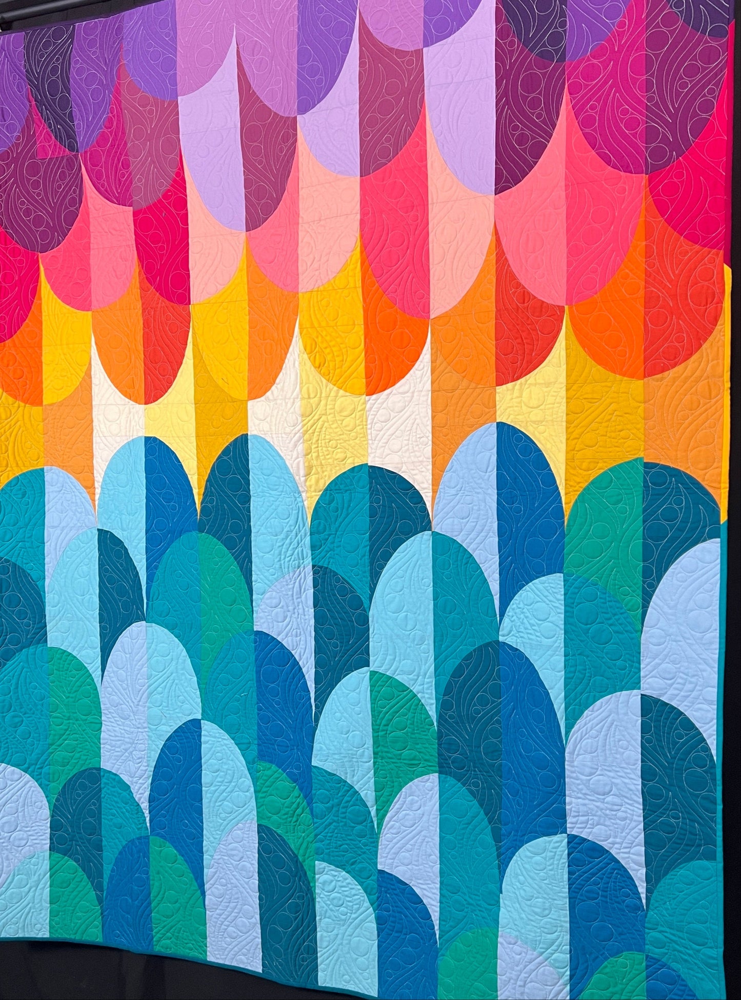 Big Island Sunset Quilt Kit in Large Throw Size w/ Kona Cottons / Pattern by Whole Circle Studio