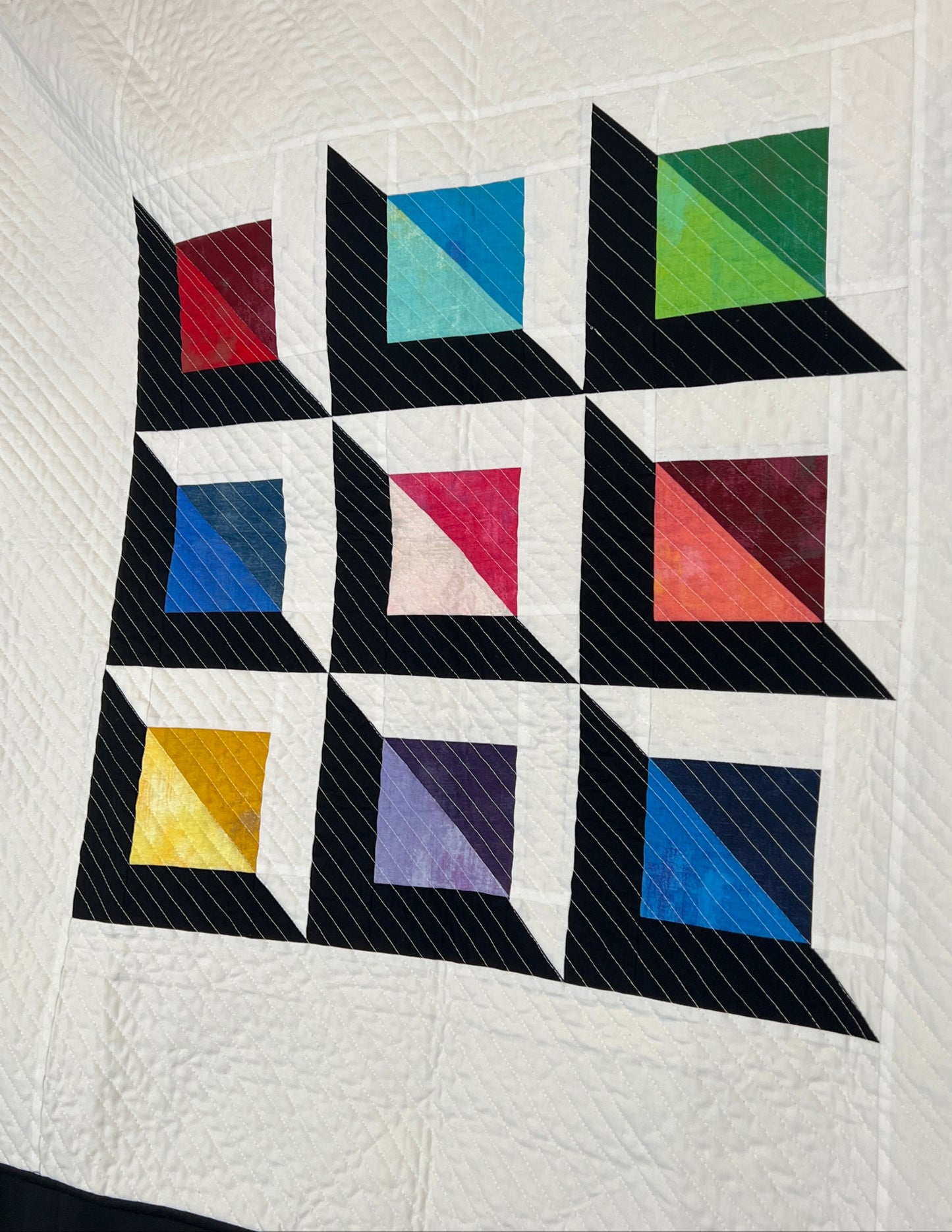 "Pointed" Rainbow Baby Quilt Kit; Original Pattern design by Lorna Costantini