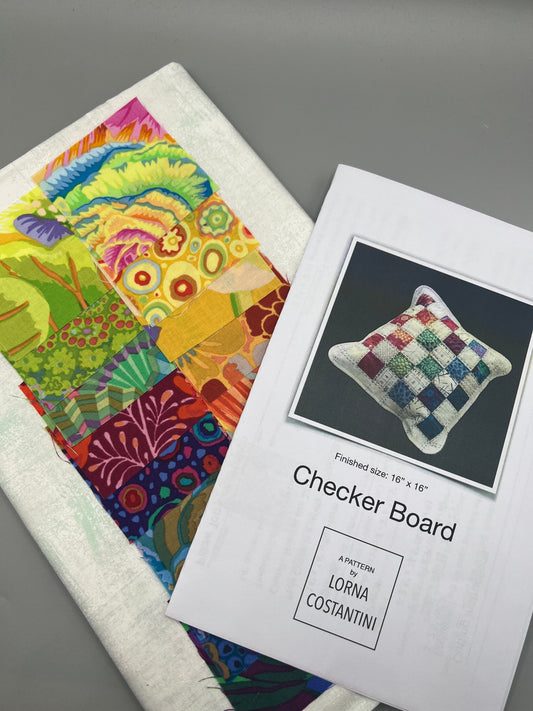 Checker Board Pillow Kit w/ Pattern designed by Lorna Costantini