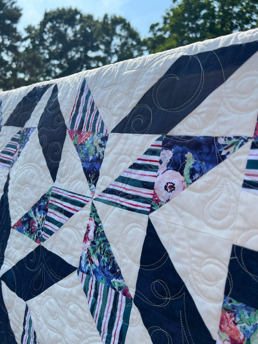 Sorella Queen Size Quilt Kit - VERSION 7 /Art Gallery Floral print w/ With Original Pattern by Lorna Costantini