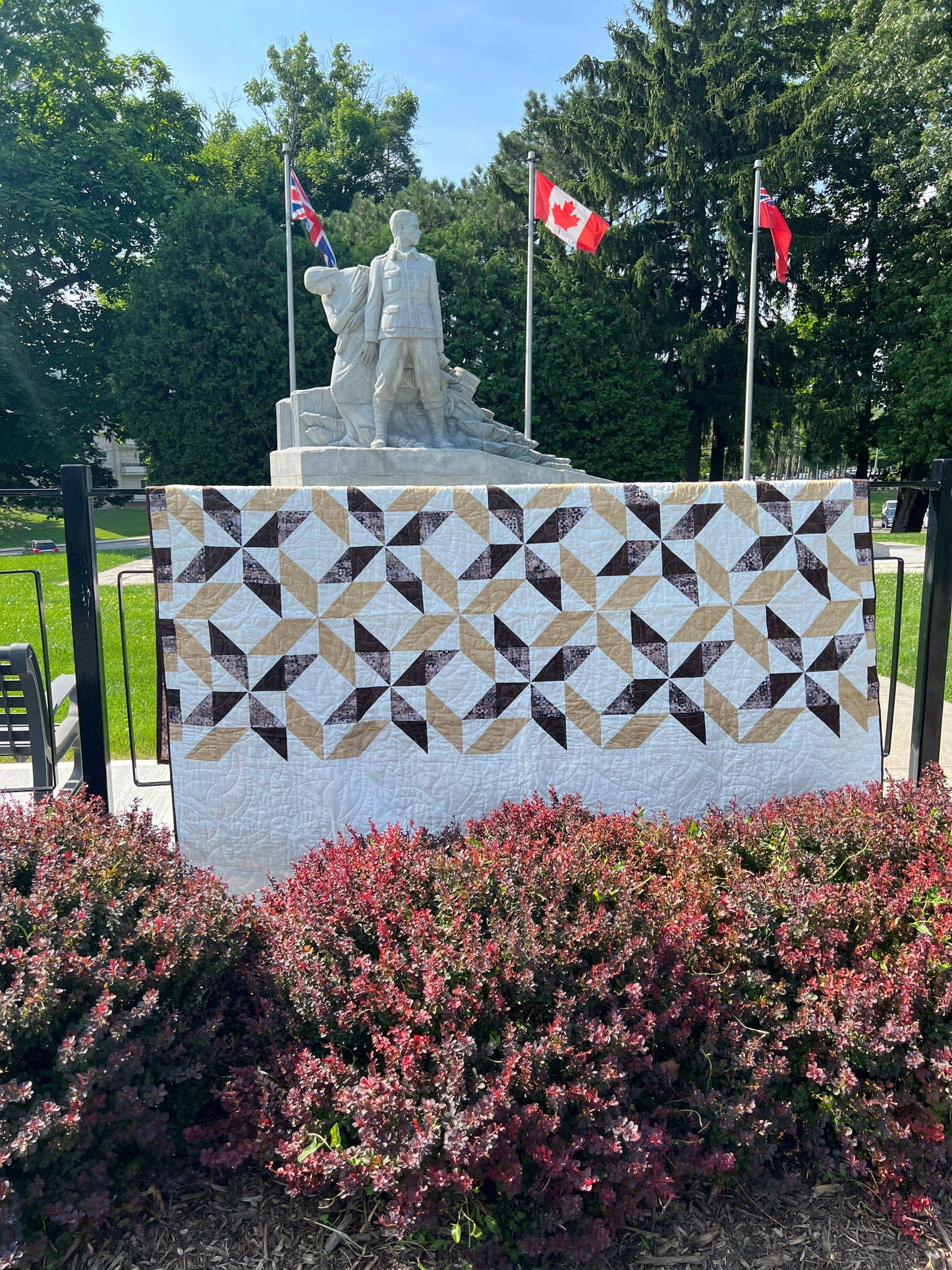 Sorella Queen Size Quilt Kit Version 6 - in Brown Fusion print with original pattern by Lorna Costantini
