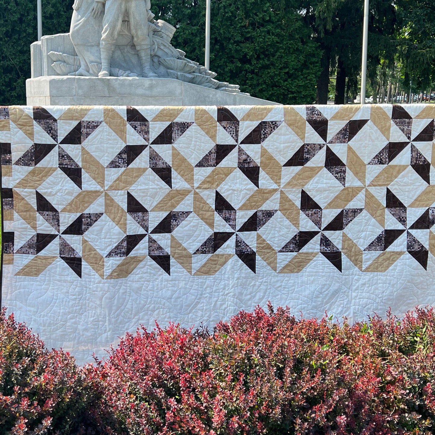 Sorella Queen Size Quilt Kit Version 6 - in Brown Fusion print with original pattern by Lorna Costantini