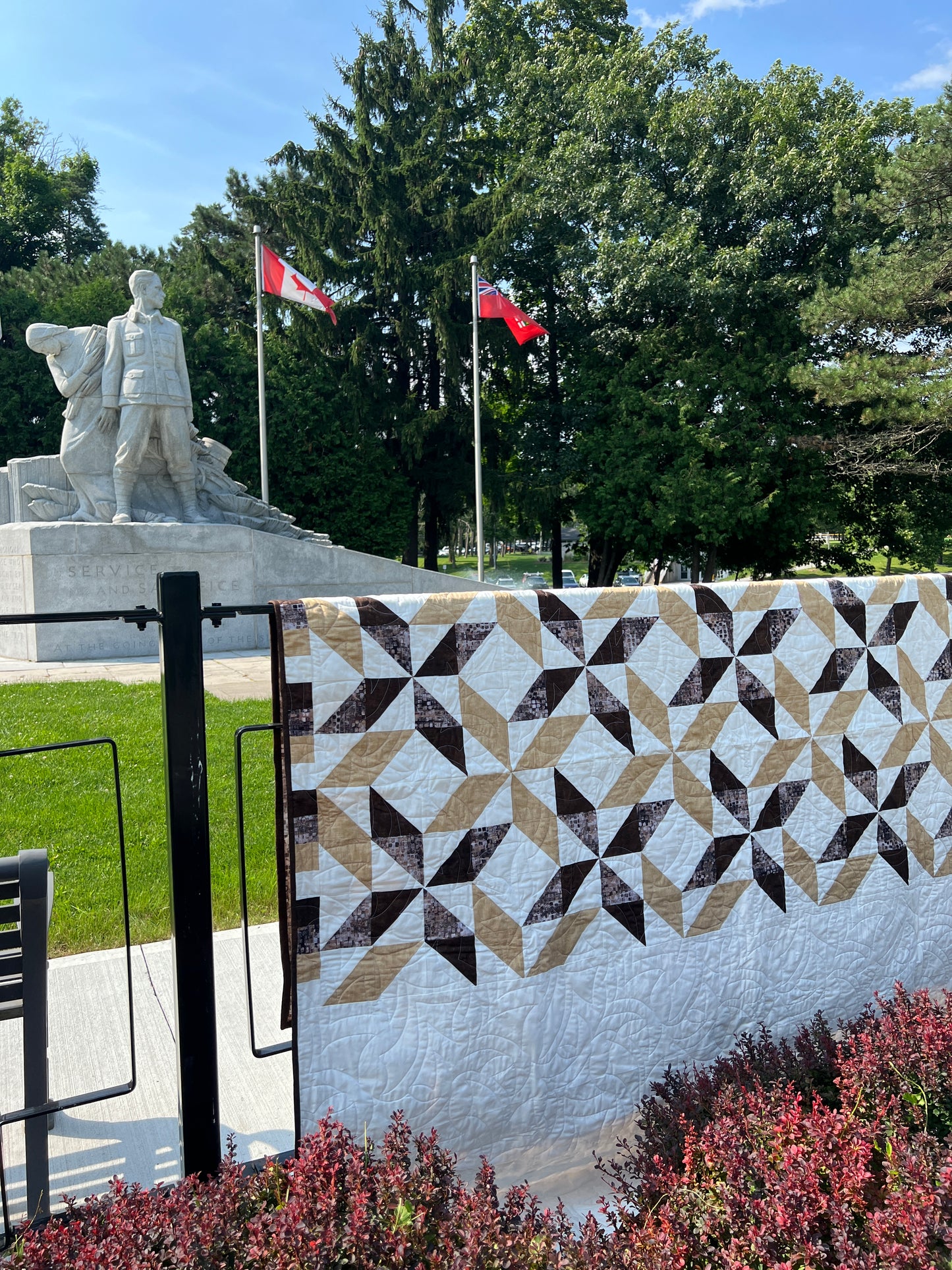Sorella Queen Size Quilt Kit Version 6 - in Brown Fusion print with original pattern by Lorna Costantini