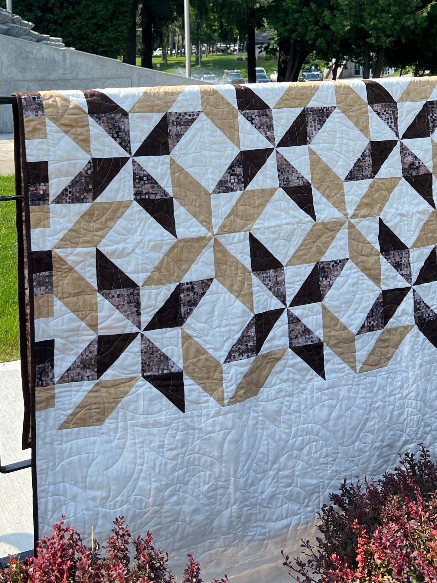 Sorella Queen Size Quilt Kit Version 6 - in Brown Fusion print with original pattern by Lorna Costantini