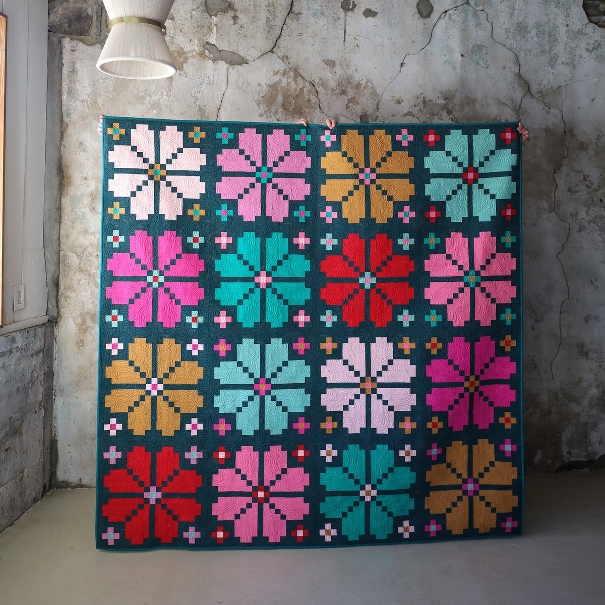 Knitted Blooms Quilt Pattern by Lo & Behold Stitchery