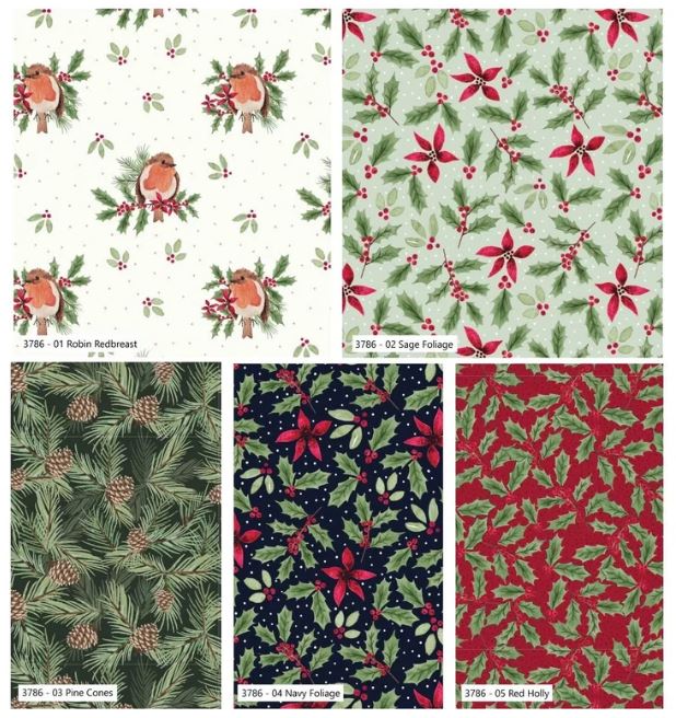 Merry Little Robin Fat Quarter Bundle - 5 Pieces | Make + Believe Fabrics