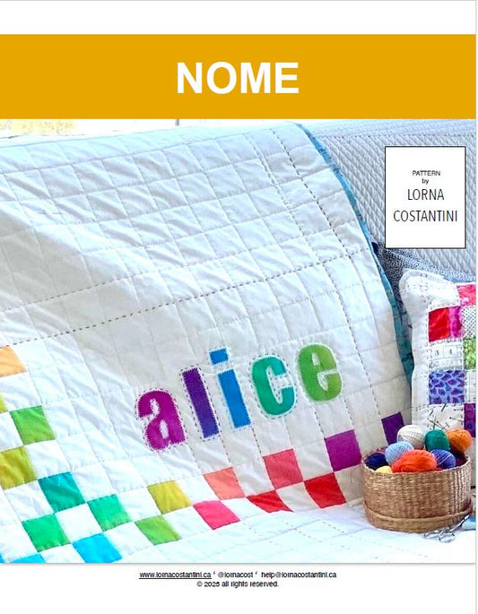 Nome - Personalized Baby Quilt Kit; Original Pattern by Lorna Costantini